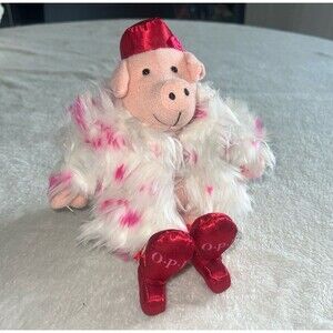OPI plush pig, high heeled shoes, fur coat